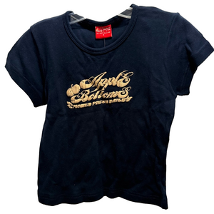 Apple Bottoms Navy Short Sleeve Crop Top